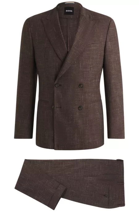Two-piece suit in patterned tweed