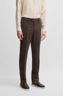 Traje de dos piezas en tweed estampado, Marr&oacute;n oscuro