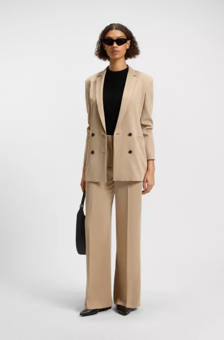 Regular-fit trousers with wide leg