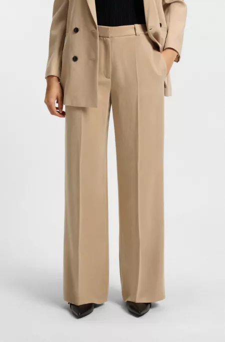 Regular-fit trousers with wide leg