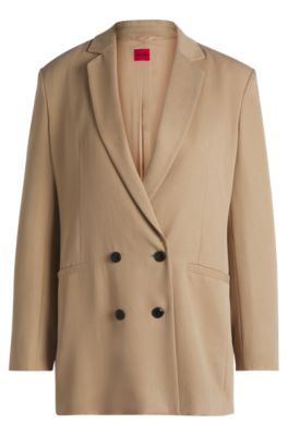 Veste crois&eacute;e Relaxed, Beige clair