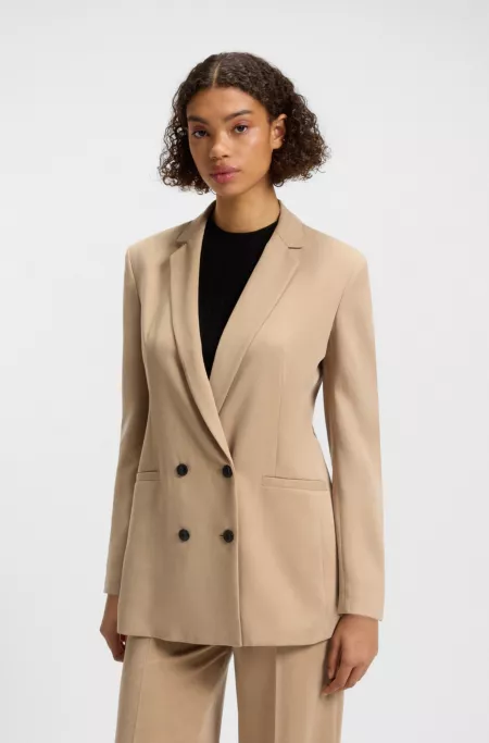 Relaxed-fit blazer with double-breasted closure