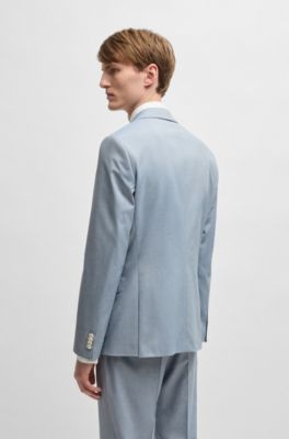 Blazer slim fit de gasa el&aacute;stica, Celeste