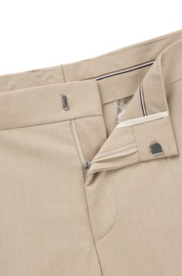 Pantalones formales de gasa el&aacute;stica, Beige claro