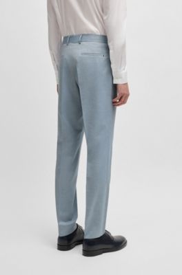 Pantalones formales de gasa el&aacute;stica, Celeste