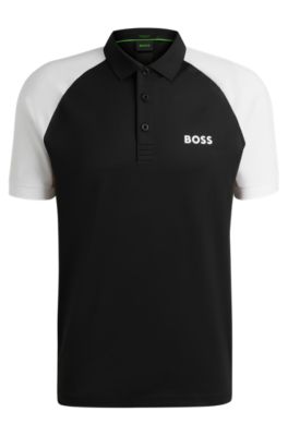 Active Paddy color-blocked polo shirt with mesh inserts, Black