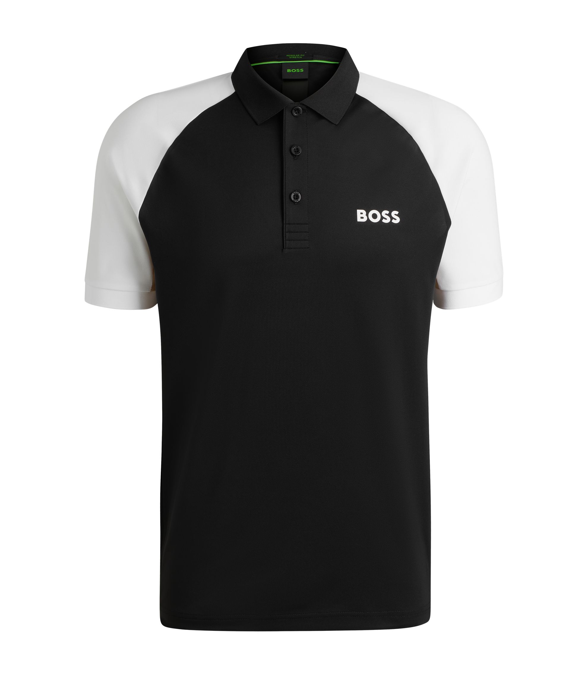 BOSS Active Paddy color-blocked polo shirt with mesh inserts Black