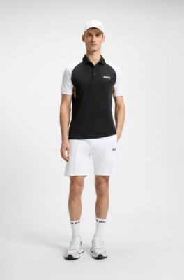 Active Paddy color-blocked polo shirt with mesh inserts, Black