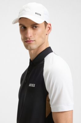 Active Paddy color-blocked polo shirt with mesh inserts, Black