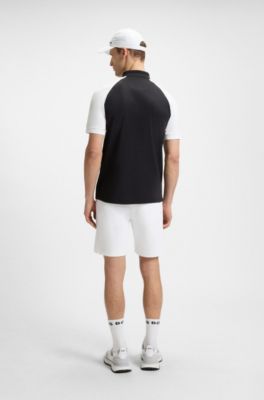 Active Paddy color-blocked polo shirt with mesh inserts, Black
