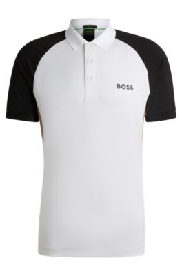 Active Paddy color-blocked polo shirt with mesh inserts, White