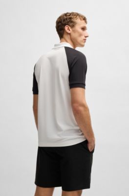 Active Paddy color-blocked polo shirt with mesh inserts, White