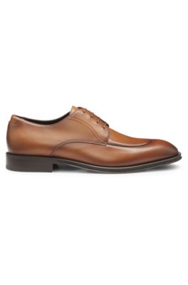 Leather Derby shoes with apron toe, Brown