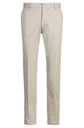 Regular-fit trousers in printed stretch cotton