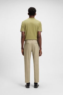 Regular-fit trousers in printed stretch cotton, Green