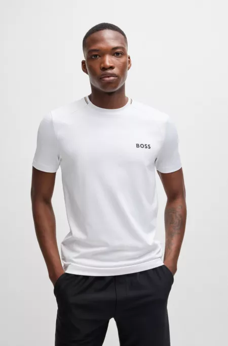 Slim-fit T-shirt with popcorn stripe fabric