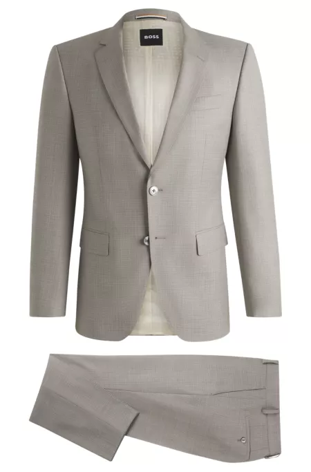 Slim-fit suit in patterned wool