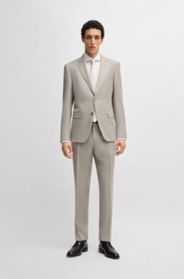 Slim-fit suit patterned wool