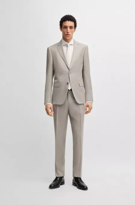 Slim-fit suit in patterned wool