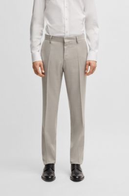 Slim-fit suit in patterned wool, Light Beige