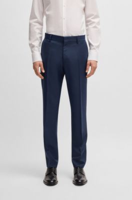 Slim-fit suit in patterned wool, Dark Blue