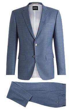 Slim-fit suit in patterned wool