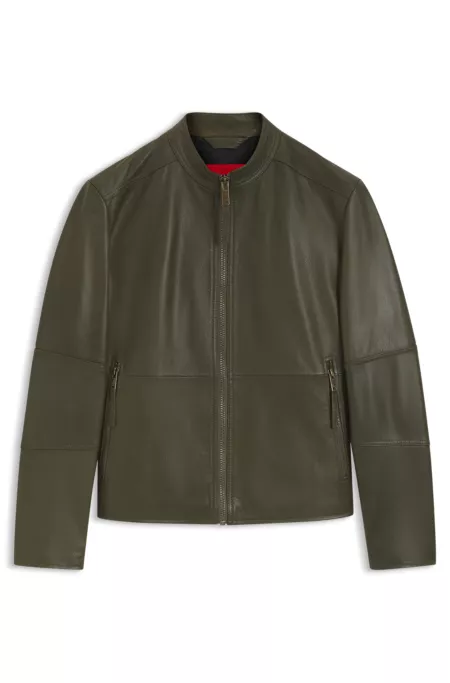 Grained-leather jacket in a slim fit