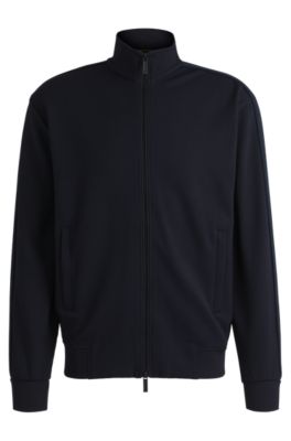 hugo boss 黒リネン　バルスタージャケット BOSS - BOSS x ASTON MARTIN jersey jacket with perforated