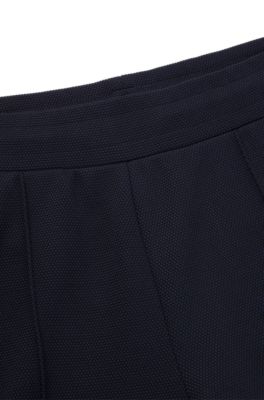BOSS x ASTON MARTIN jersey tracksuit bottoms with perforated leather stripe, Dark Blue