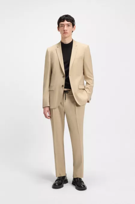 Slim-fit trousers in mohair-look dobby