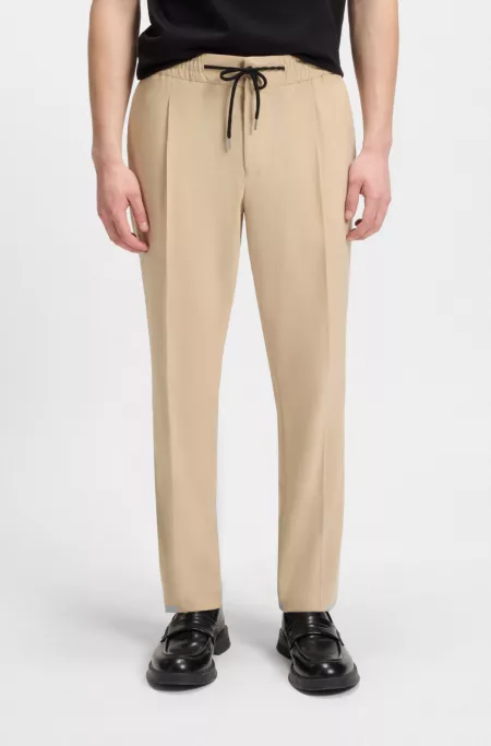 Slim-fit trousers in mohair-look dobby