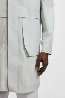 Parka d&eacute;perlante &agrave; coutures scell&eacute;es, Gris chin&eacute;