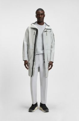 Parka d&eacute;perlante &agrave; coutures scell&eacute;es, Gris chin&eacute;