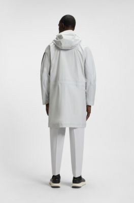 Parka d&eacute;perlante &agrave; coutures scell&eacute;es, Gris chin&eacute;