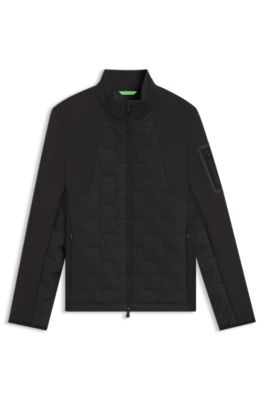 Down-filled jacket with water-repellent finish, Black