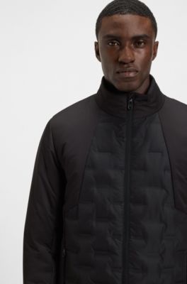 Down-filled jacket with water-repellent finish, Black