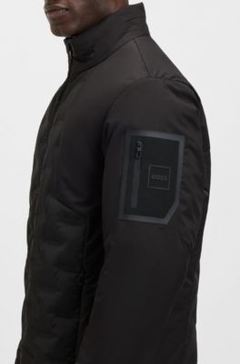 Down-filled jacket with water-repellent finish, Black