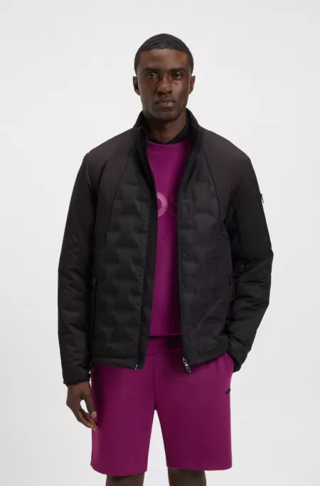 Down-filled jacket with water-repellent finish