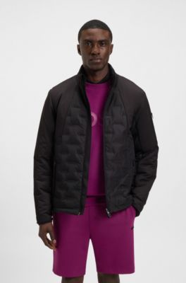 Down-filled jacket with water-repellent finish, Black