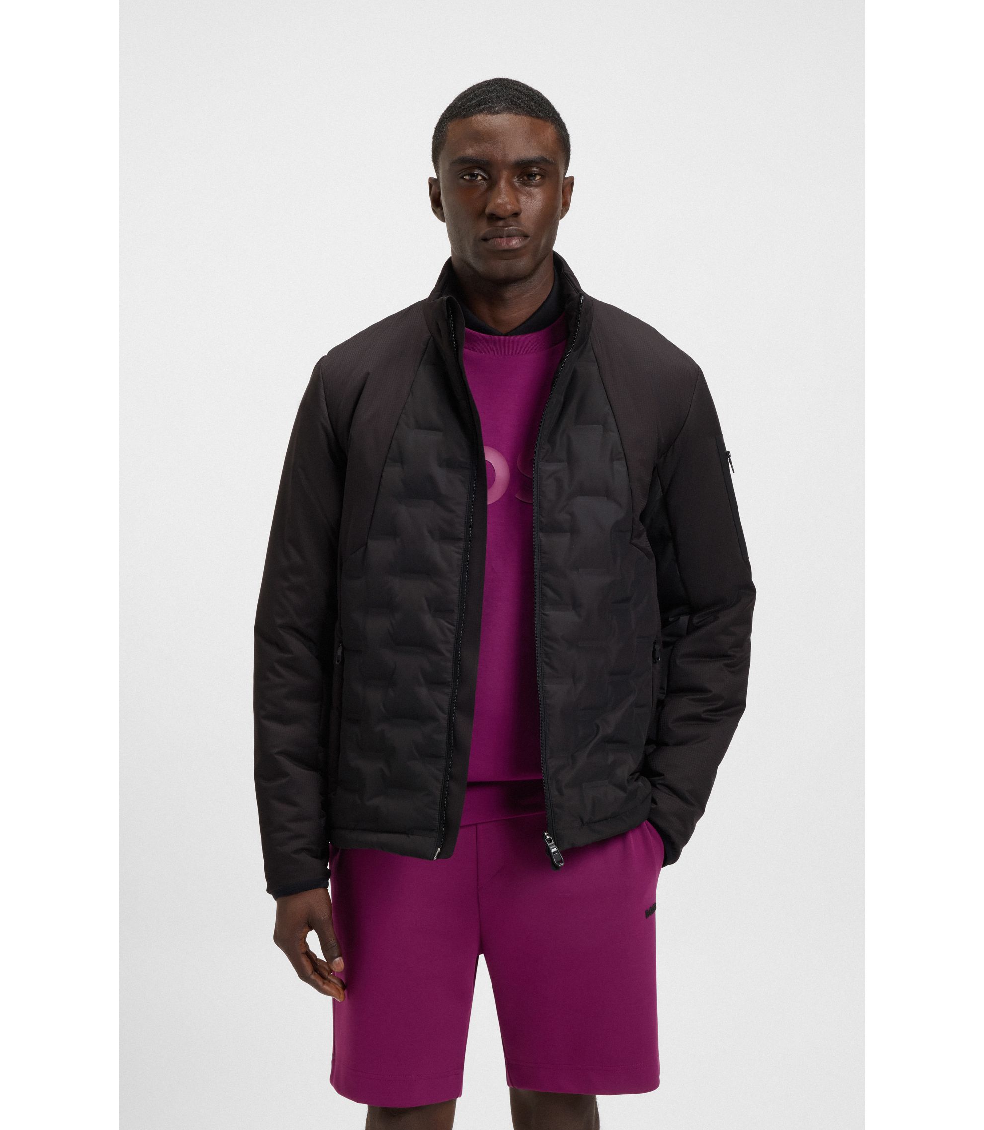 BOSS - Down-filled jacket with water-repellent finish - Black