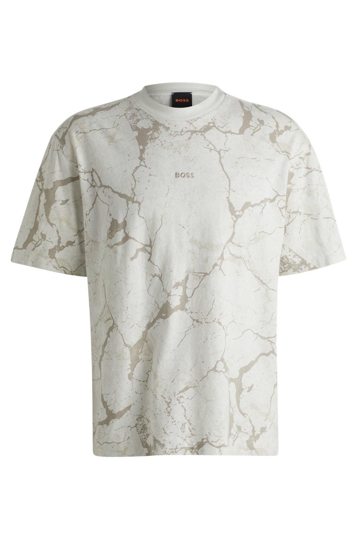 Marble Print Jersey Crew Neck Top beige Marble Print Jersey Crew Neck Top beige