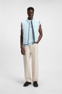 Straight-fit jeans in ecru denim with carpenter pocket, Light Beige