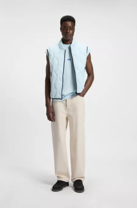 Straight-fit jeans in ecru denim with carpenter pocket