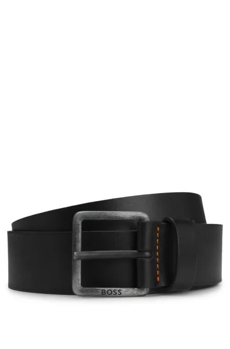 Logo-buckle belt in leather