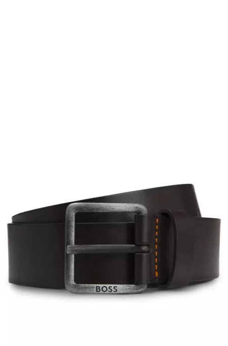 Logo-buckle belt in leather