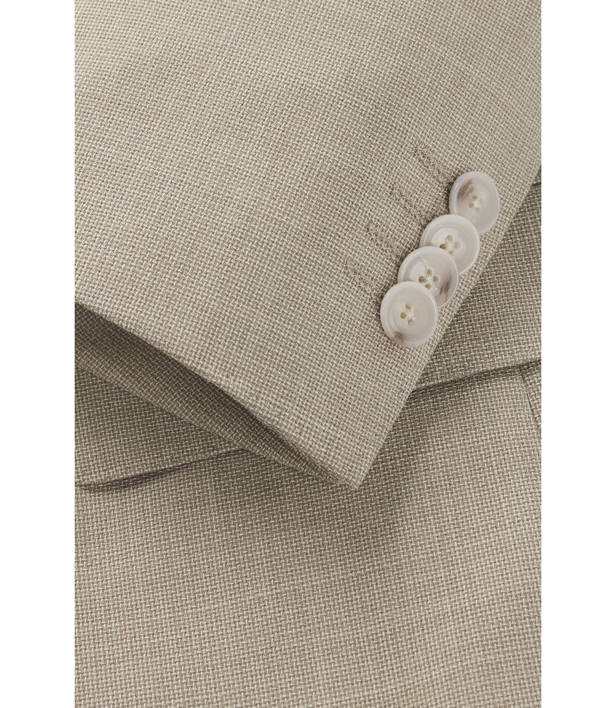 BOSS - Slim-fit three-piece suit in patterned wool - Light Beige