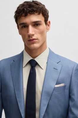 Camisa slim fit de algod&oacute;n italiano estampado, Amarillo claro