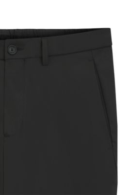 Pantalones de golf de sarga el&aacute;stica repelente al agua, Negro
