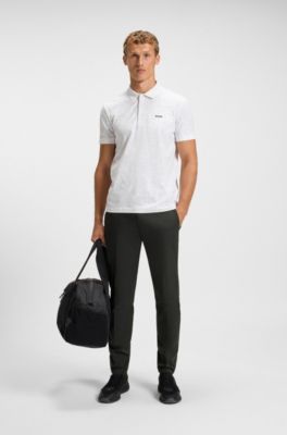 Pantalones de golf de sarga el&aacute;stica repelente al agua, Negro