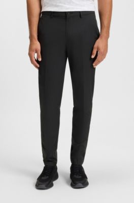 Pantalon de golf en twill stretch d&eacute;perlant, Noir